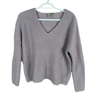 ASOS V-Neck Sweater Women Size 8 Lavender Purple Chunky Shaker Knit Oversized